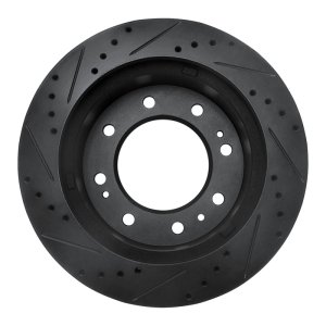 Chevrolet Silverado 3500 HD Brake Rotor (1) - Front Right - R1 Concepts - Drilled & Slotted - Black - `11-`25
